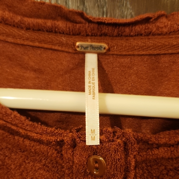 Free People Rust Tie-Front Blouse - Picture 2 of 6